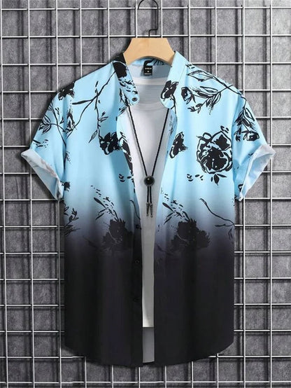 Amich - 3D Flower Printed Hawaiian Shirt