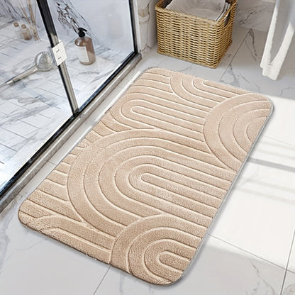 Tapis de bain géométrique antidérapant – Confortable et élégant pour votre salle de bains