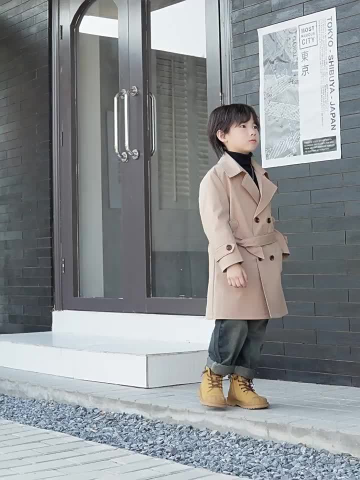 Windbreaker for boys, mid-length with double buttons - Franz