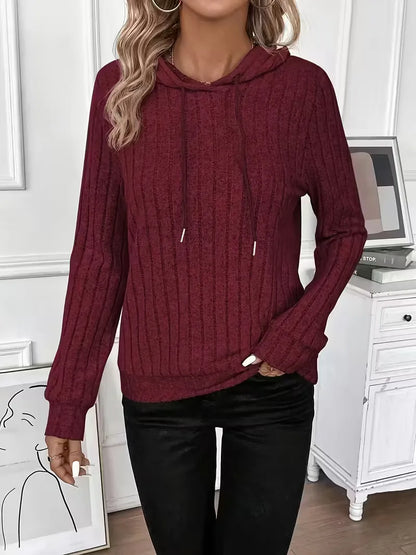 Hoodie with Ribbed Texture