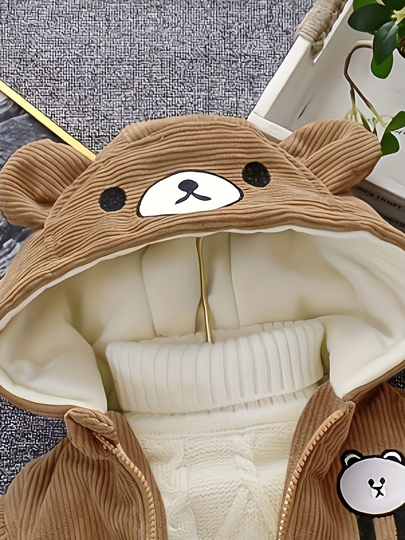 Children's Winter Corduroy Jacket with Hood - Ethan