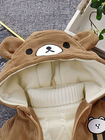 Children's Winter Corduroy Jacket with Hood - Ethan