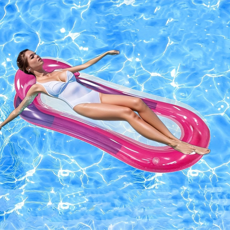 Materassino gonfiabile da piscina con schienale e superficie in rete, per rilassarsi in acqua
