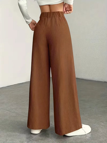 Pantalon à jambes larges taille haute