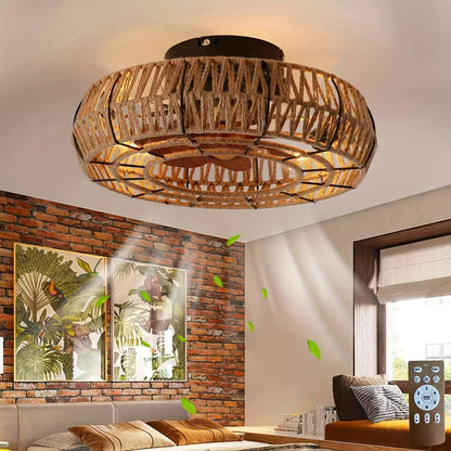 Handwoven Rattan Ceiling Fan – Zen Style and Functionality