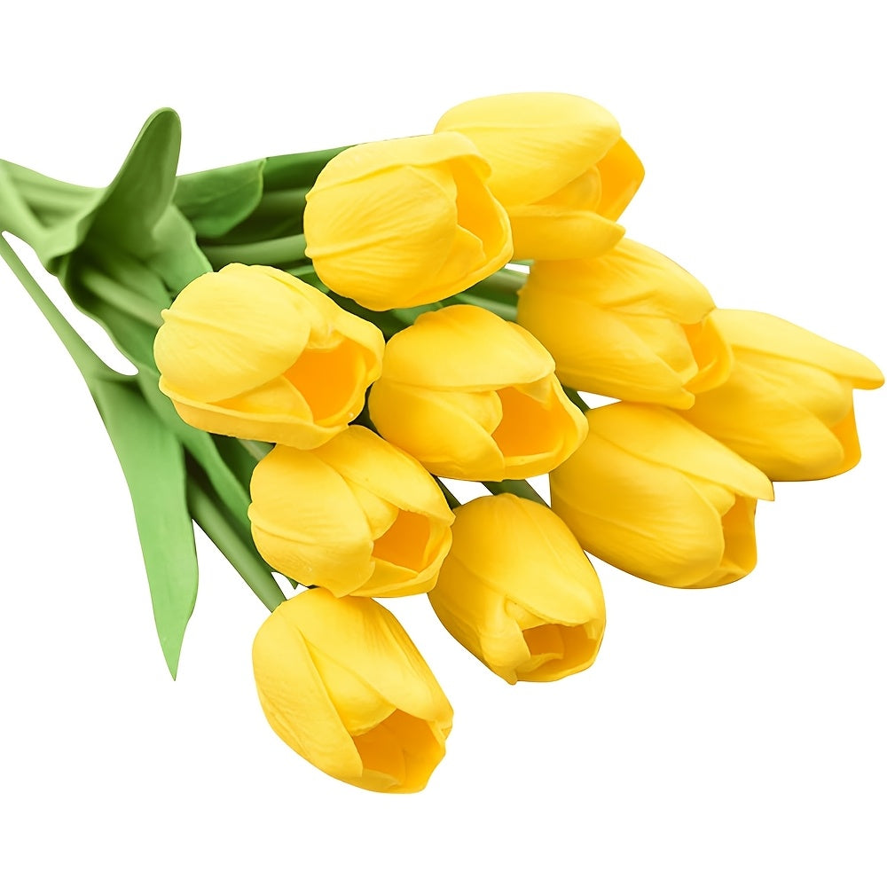 Set of 10 Artificial White Tulips – Perfect for Weddings, Photography and Interior Decoration