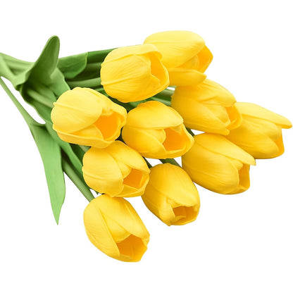 Set of 10 Artificial White Tulips – Perfect for Weddings, Photography and Interior Decoration