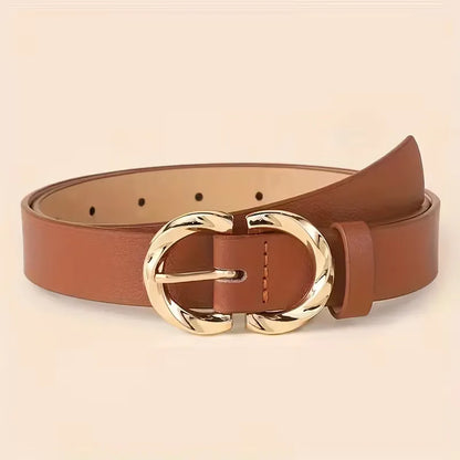 Narrow belt with metal buckles