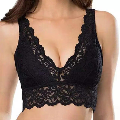 Lace V-neck bralette bra without underwire - Margaux