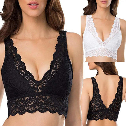 Lace V-neck bralette bra without underwire - Margaux
