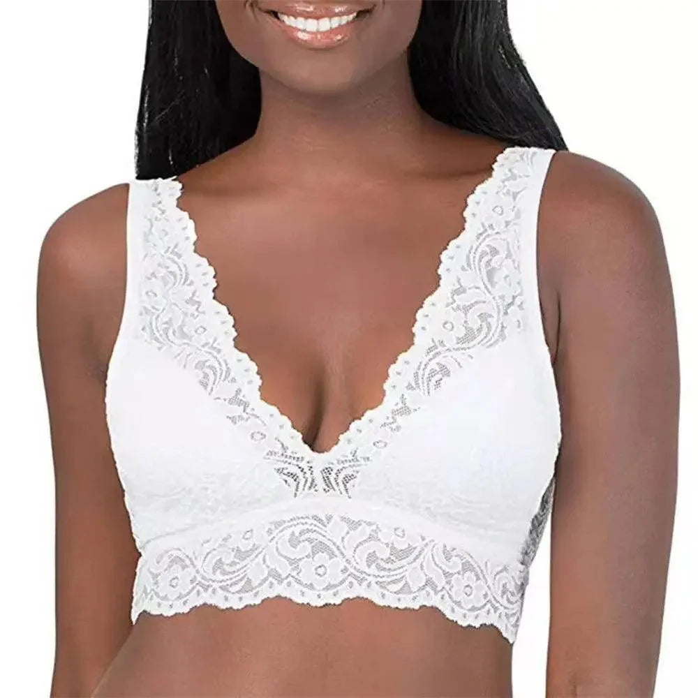 Lace V-neck bralette bra without underwire - Margaux