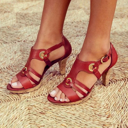 Handwoven sandals for women - with high heel