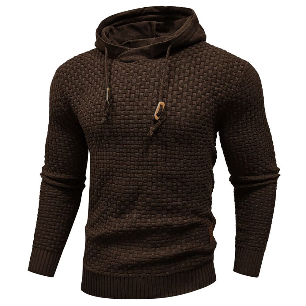 Robusta felpa con cappuccio da uomo con struttura waffle – Calda, resistente e confortevole