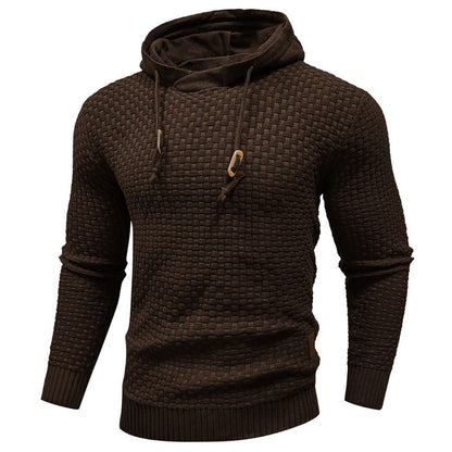 Robusta felpa con cappuccio da uomo con struttura waffle – Calda, resistente e confortevole