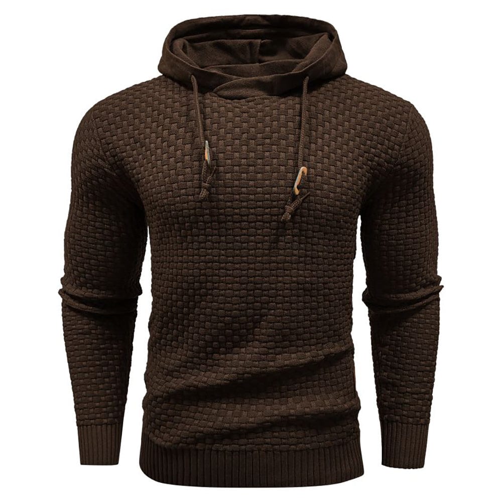 Robusta felpa con cappuccio da uomo con struttura waffle – Calda, resistente e confortevole