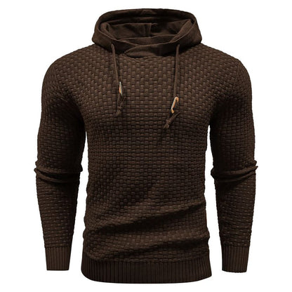 Robusta felpa con cappuccio da uomo con struttura waffle – Calda, resistente e confortevole