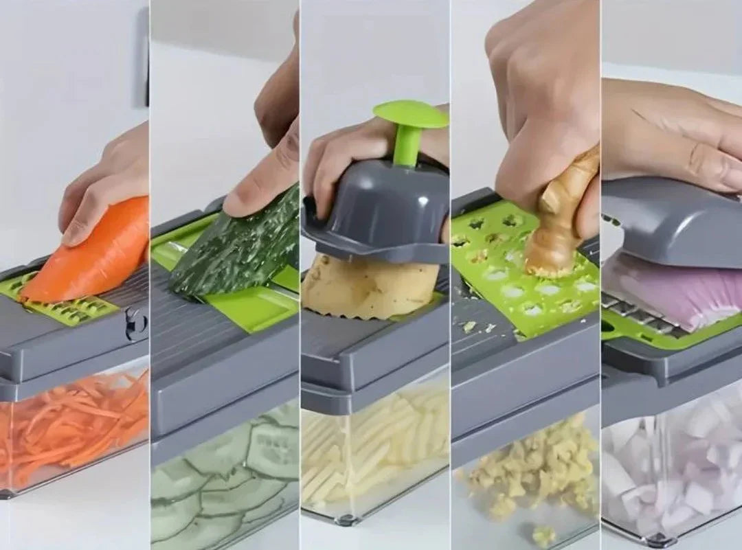 Conjunto Multifuncional de Cortador de Legumes - Conjunto de Corte com 10 Peças para uma Cozinha Eficiente
