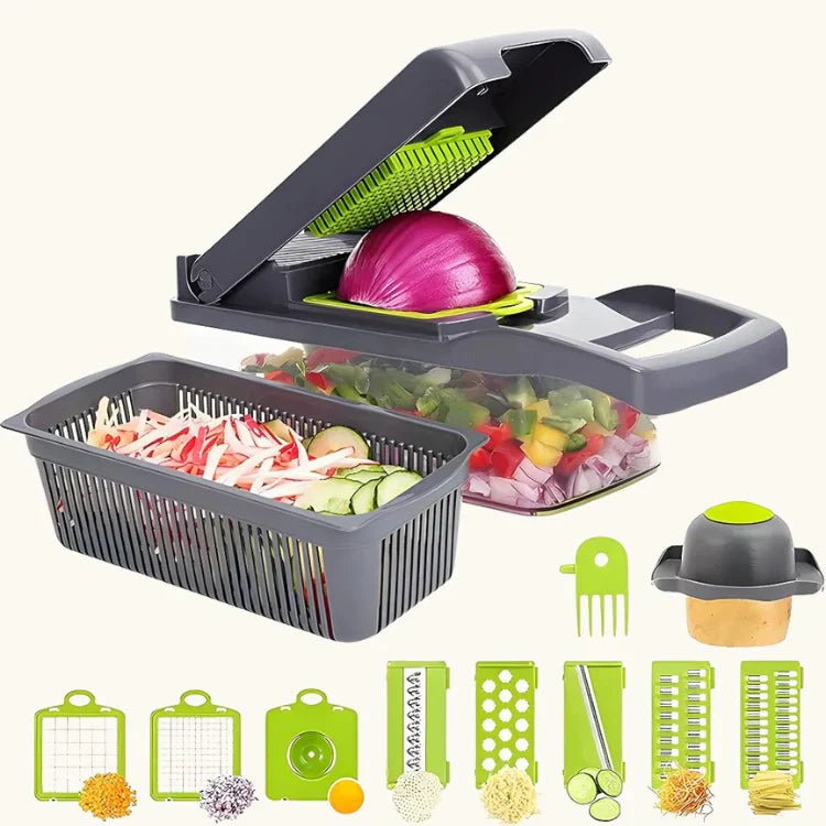 Conjunto Multifuncional de Cortador de Legumes - Conjunto de Corte com 10 Peças para uma Cozinha Eficiente
