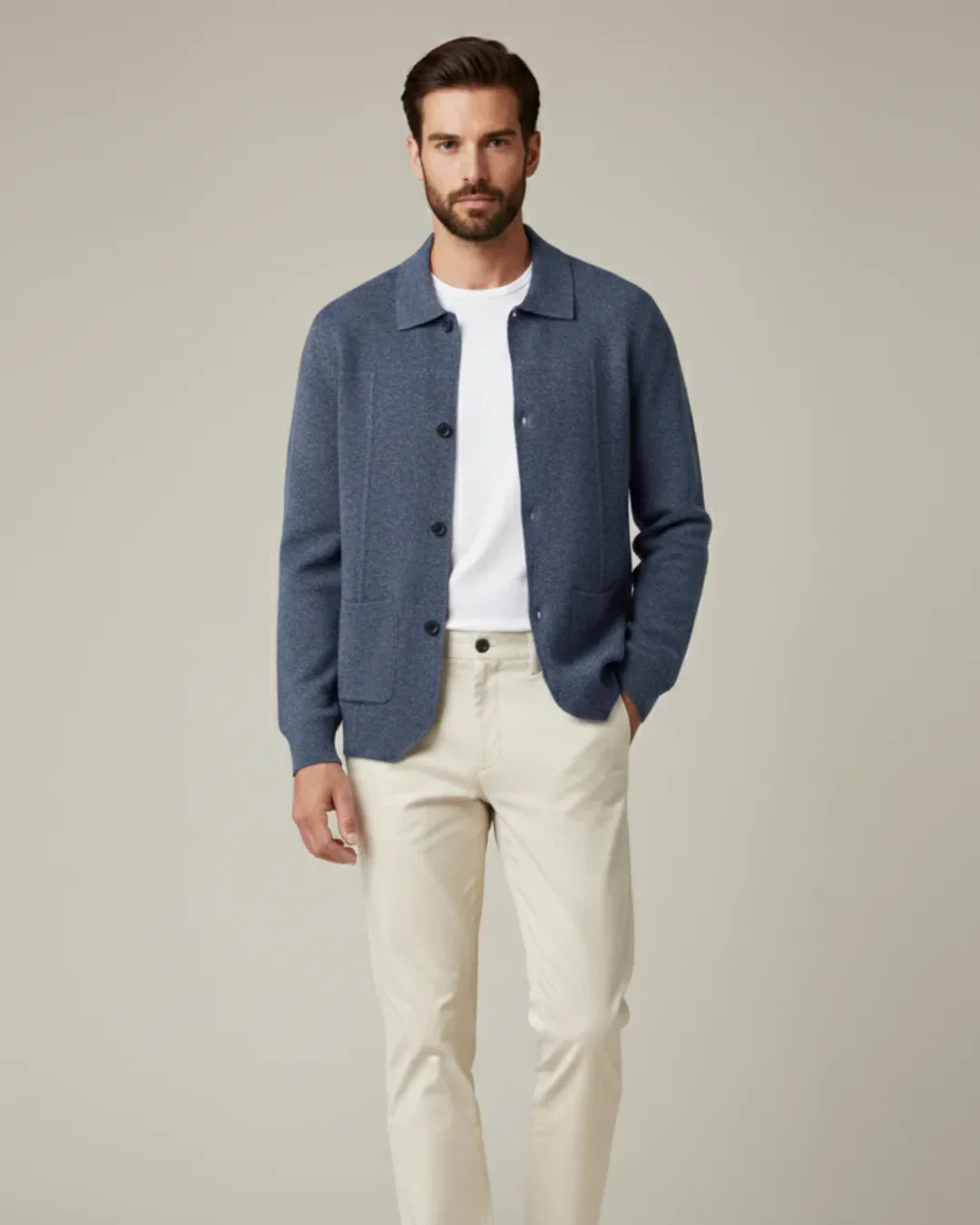 100% Cashmere Cardigan with Button Closure