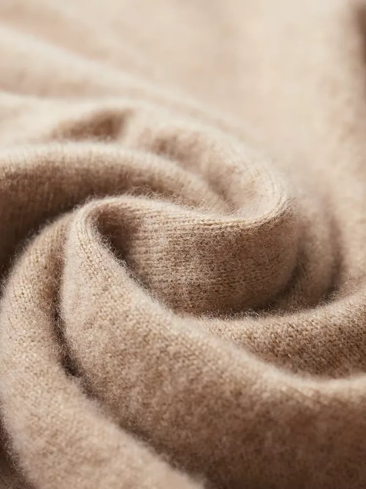 100% Cashmere Hoodie with Hood and Drawstring