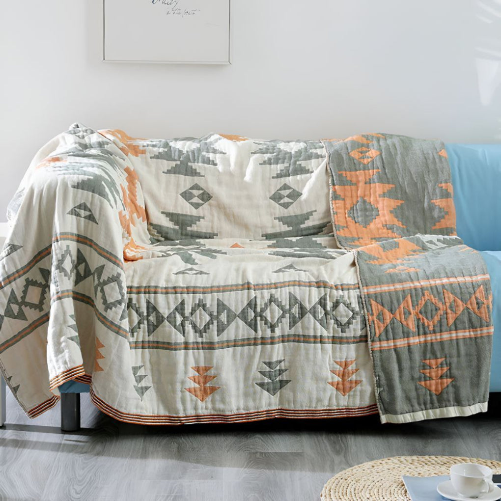 100% Cotton Reversible Muslin Mesh Blanket