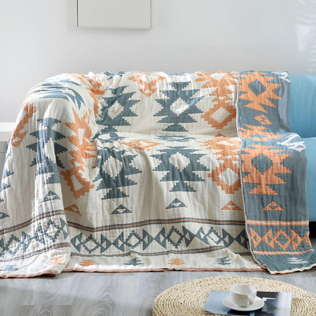 100% Cotton Reversible Muslin Mesh Blanket