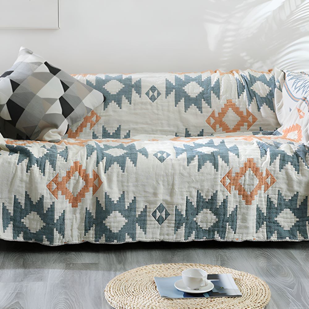 100% Cotton Reversible Muslin Mesh Blanket