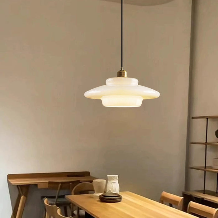 Timeless White Glass Pendant Lamp for an Elegant Interior