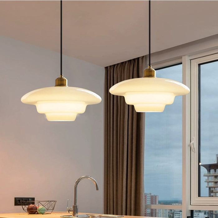 Timeless White Glass Pendant Lamp for an Elegant Interior