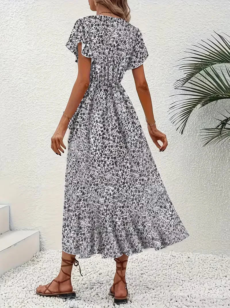 Robe portefeuille à fleurs