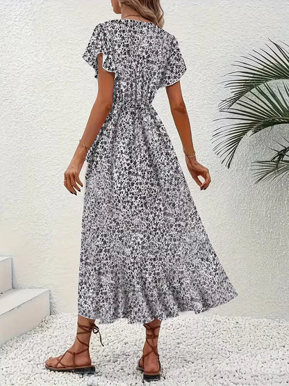 Robe portefeuille à fleurs
