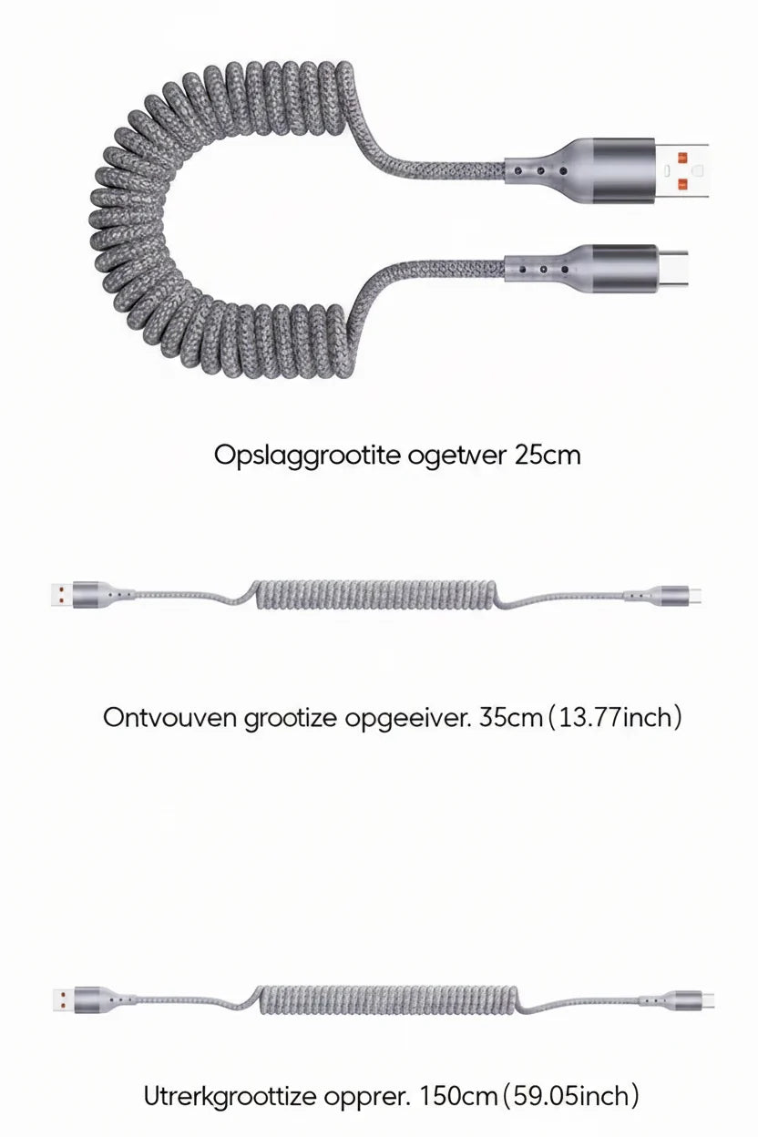 100W USB-C Spring Cable