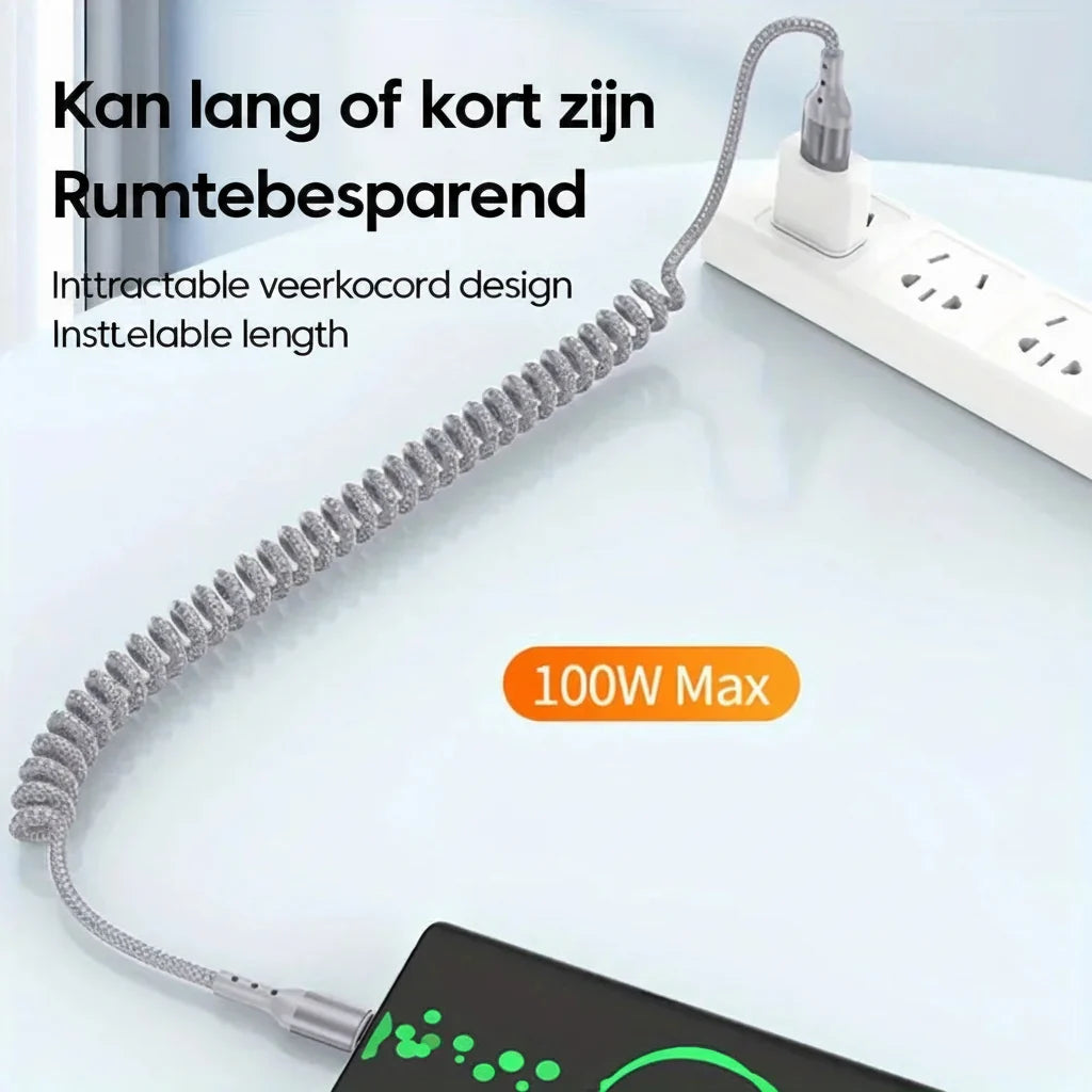 100W USB-C Spring Cable