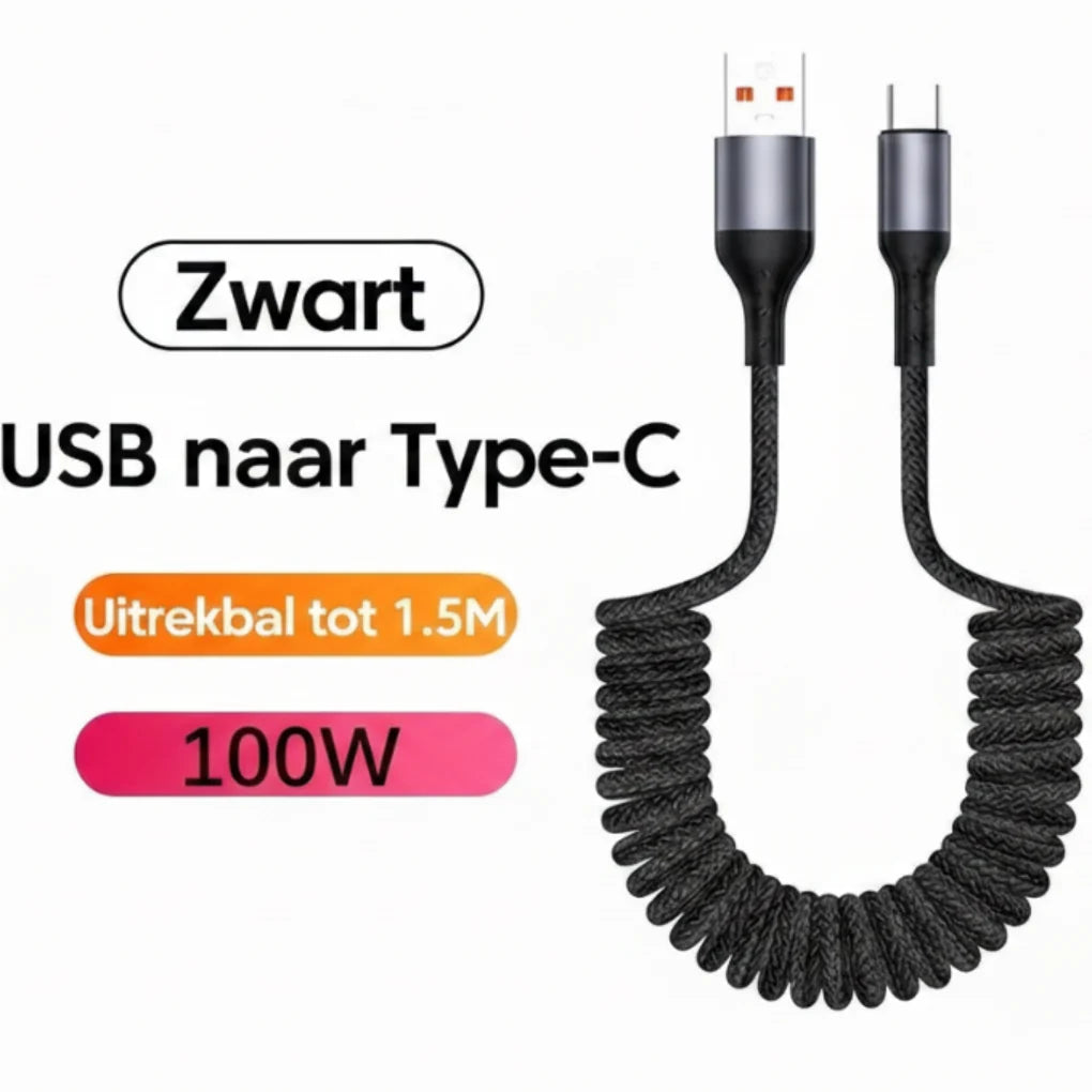 100W USB-C Spring Cable