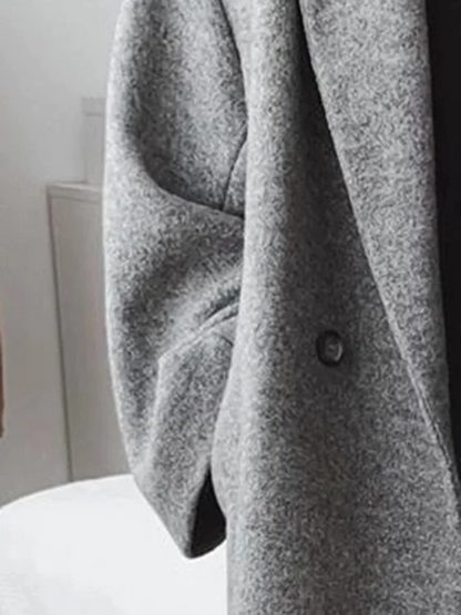 Chic Oversized Midi Women's Coat with Buttons