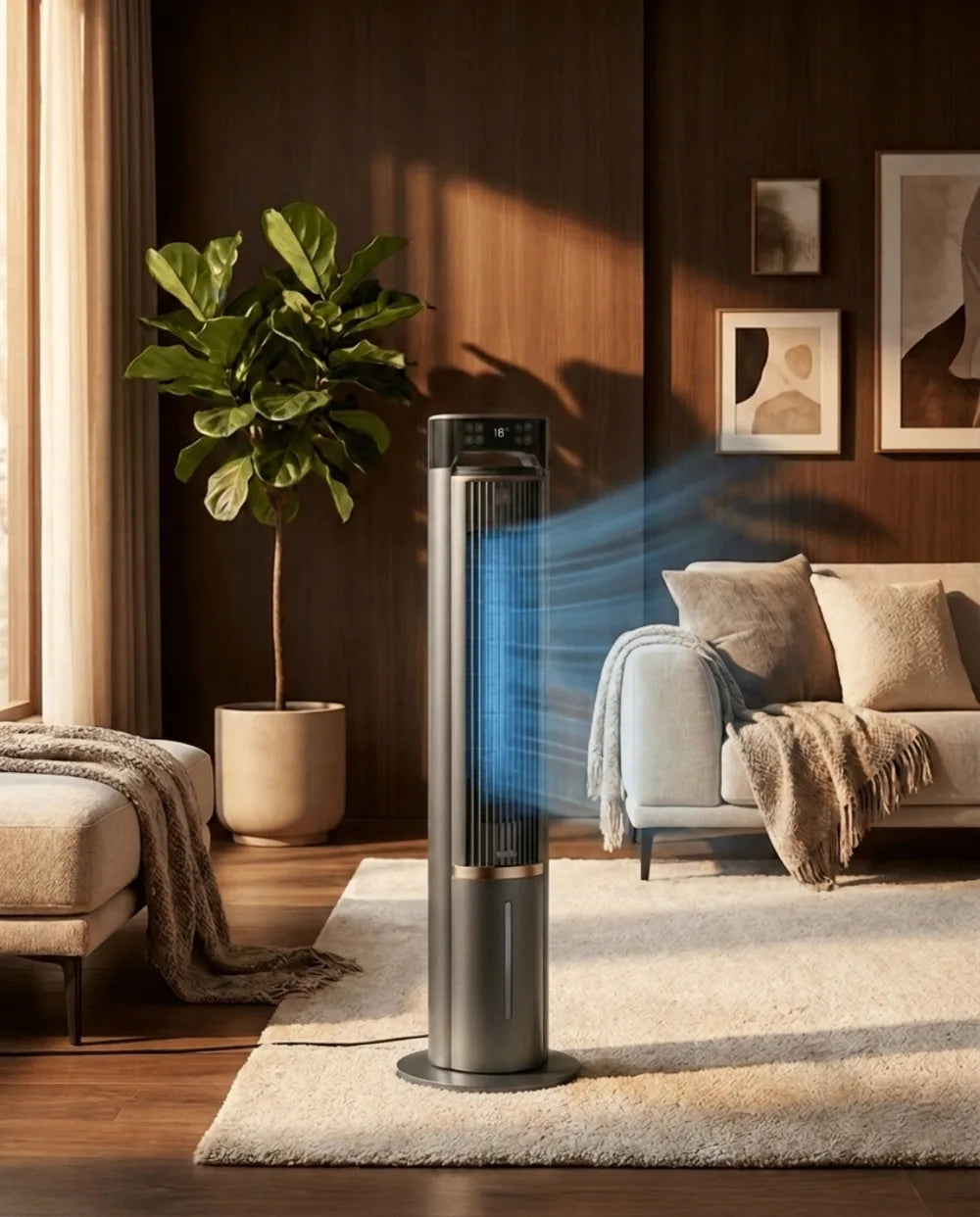 Ventilateur sur pied avec affichage numérique