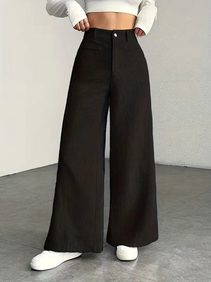 Pantalon à jambes larges taille haute
