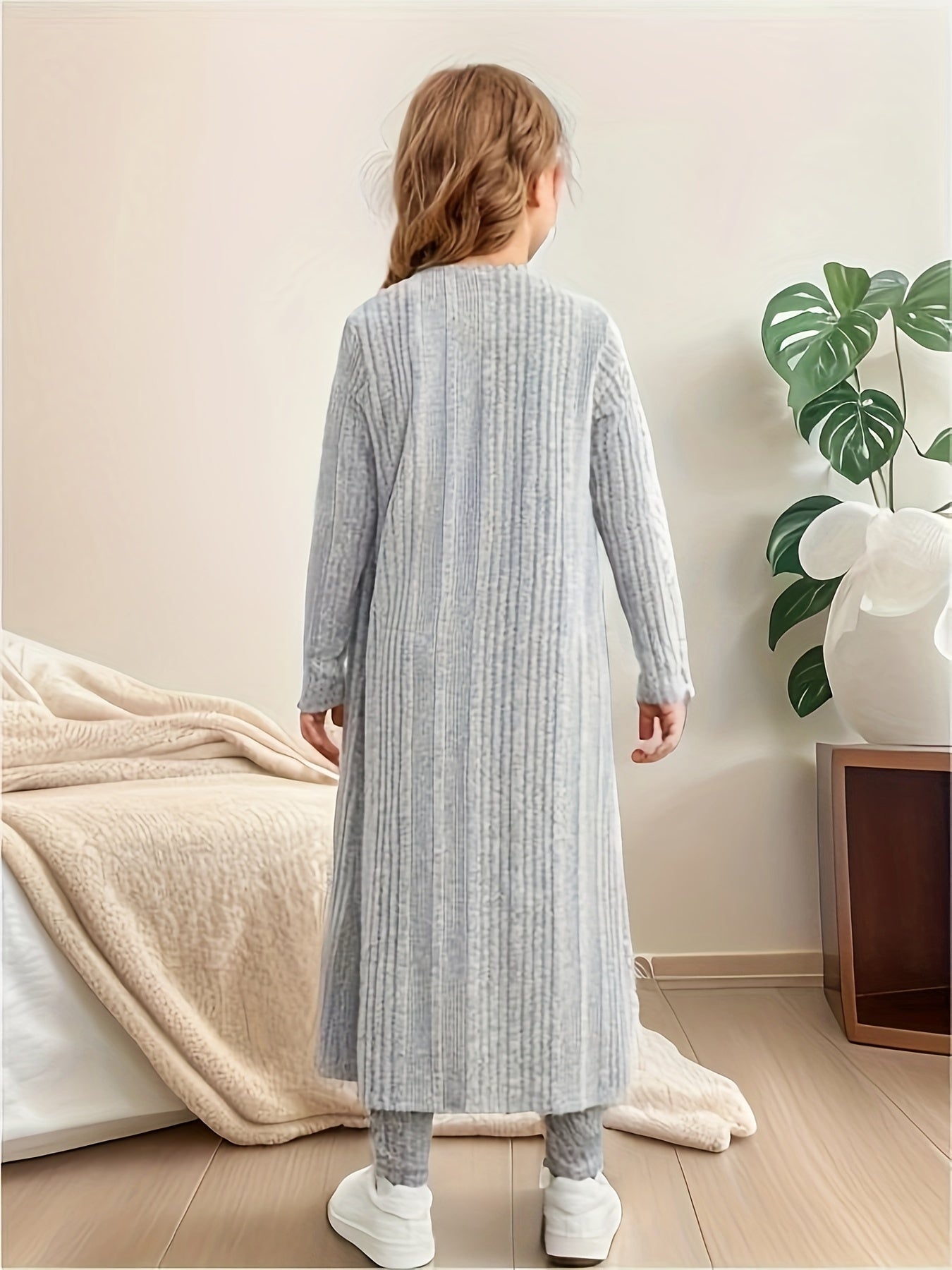 3-Piece Stretchy Knit Cardigan + Top + Legging - Charmaine