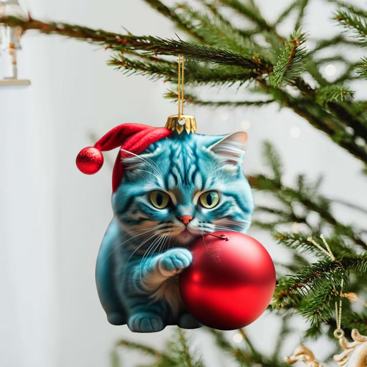 Decorazione natalizia a forma di gatto - Graziosa decorazione festiva per l'albero