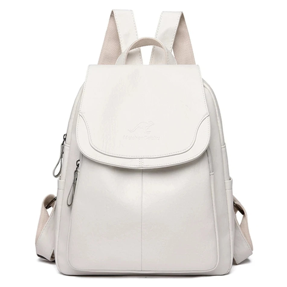 Leather sturdy backpack for women - Xeres