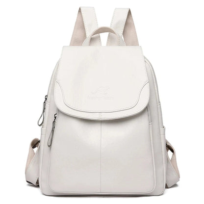 Leather sturdy backpack for women - Xeres