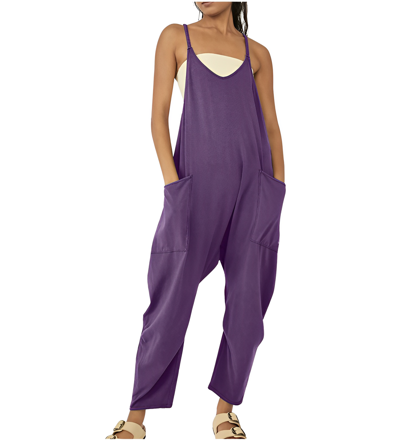 Loose jumpsuit with front pockets - Everly