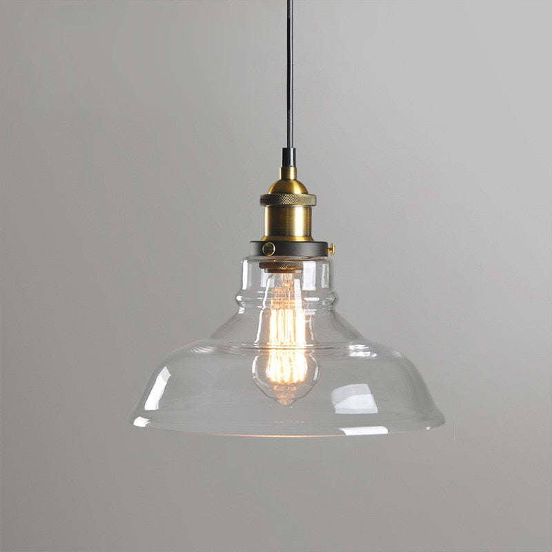 Vintage Industrial Pendant Light – Glass & Metal