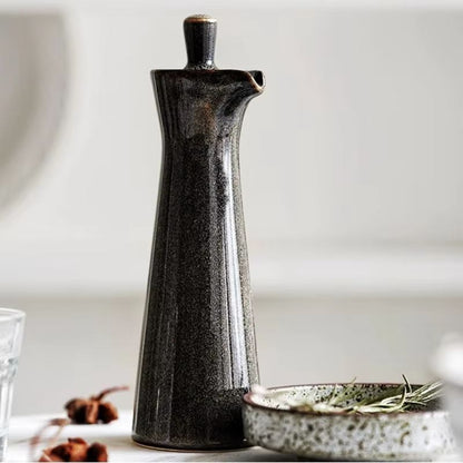 Stylish Ceramic Oil Dispenser with Drip-Free Spout for Kitchen and Table