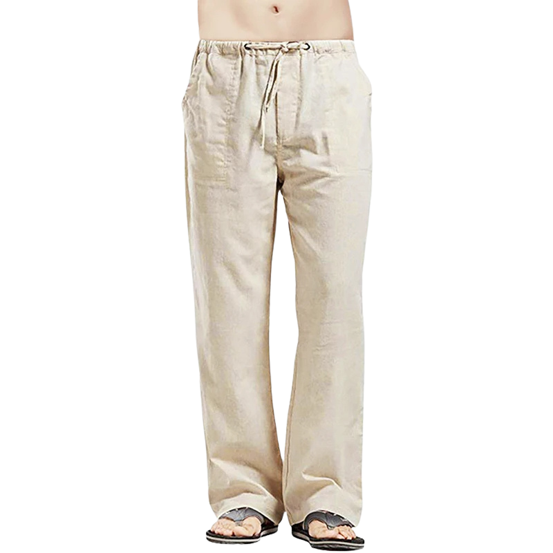 Lightweight Linen Men's Trousers with Oversized Fit