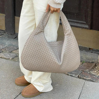 Woven Handbag in Vegan Leather