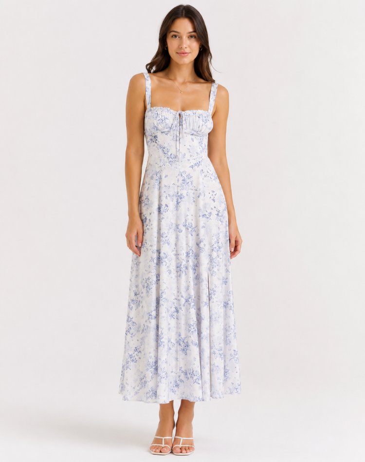 Jessy - Midi dress with corset and side split