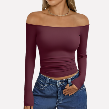 Women’s Off-The-Shoulder Long Sleeve Top