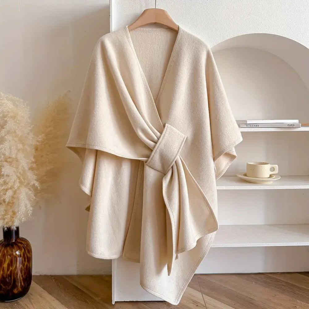 Luxury Windproof Scarf Coat with Elegant Drape