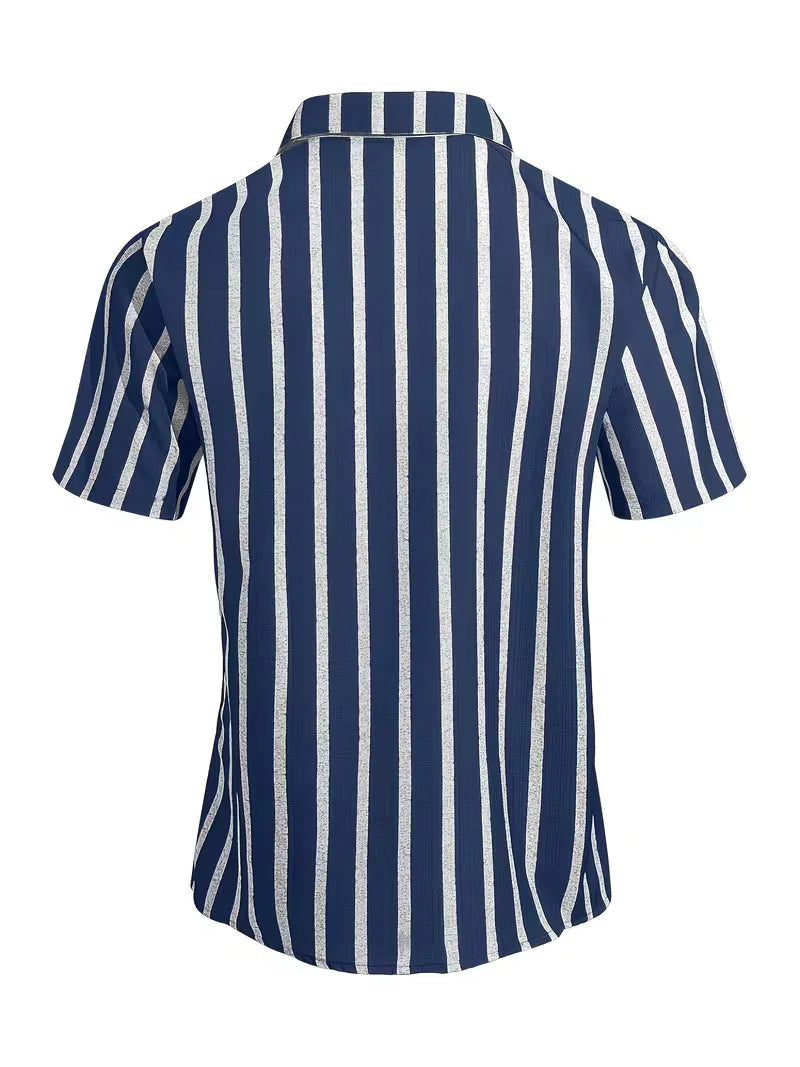 Chemise à manches courtes à rayures verticales